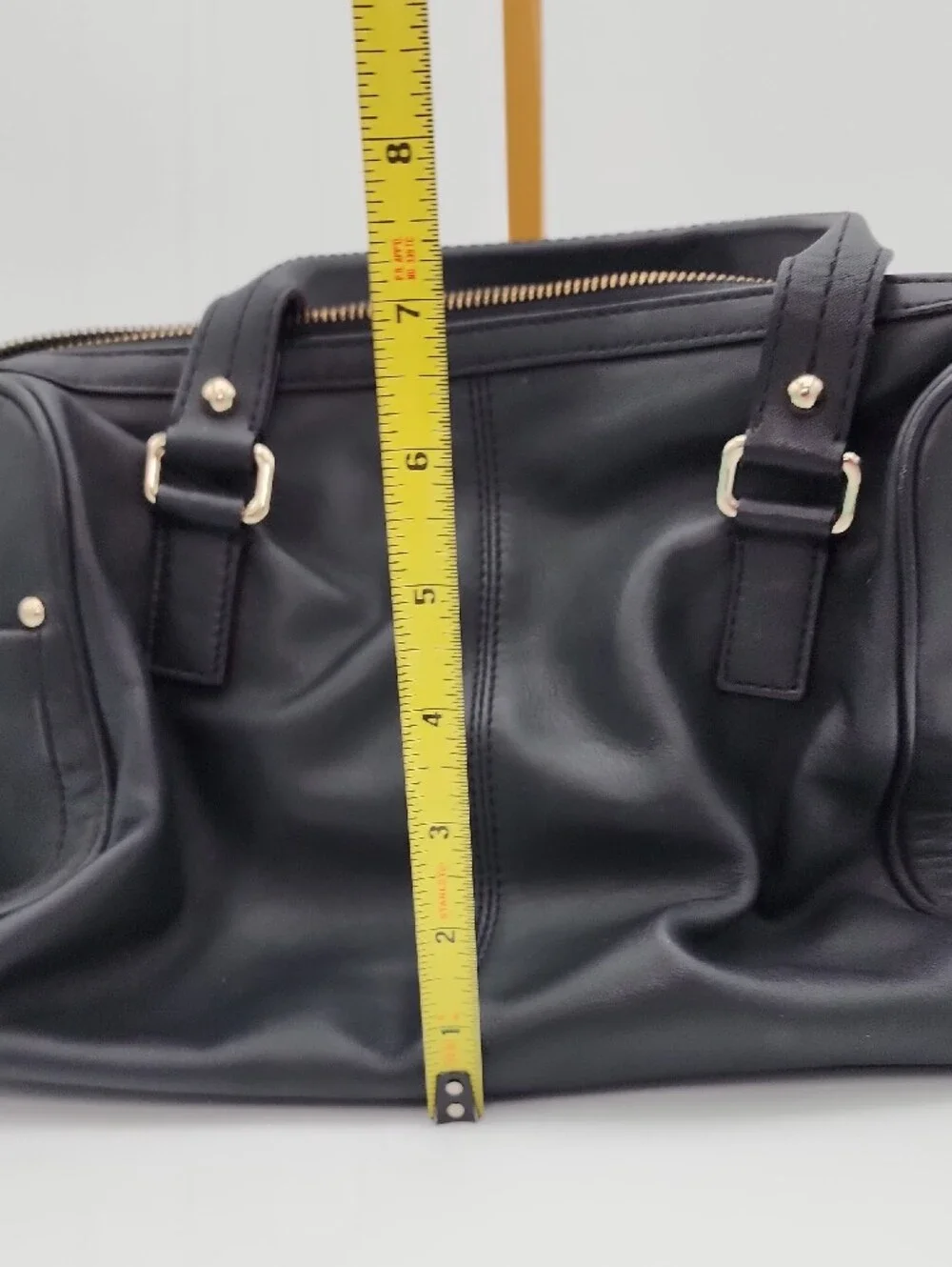 Kate Spade Black Leather Satchel with Gold Hardware